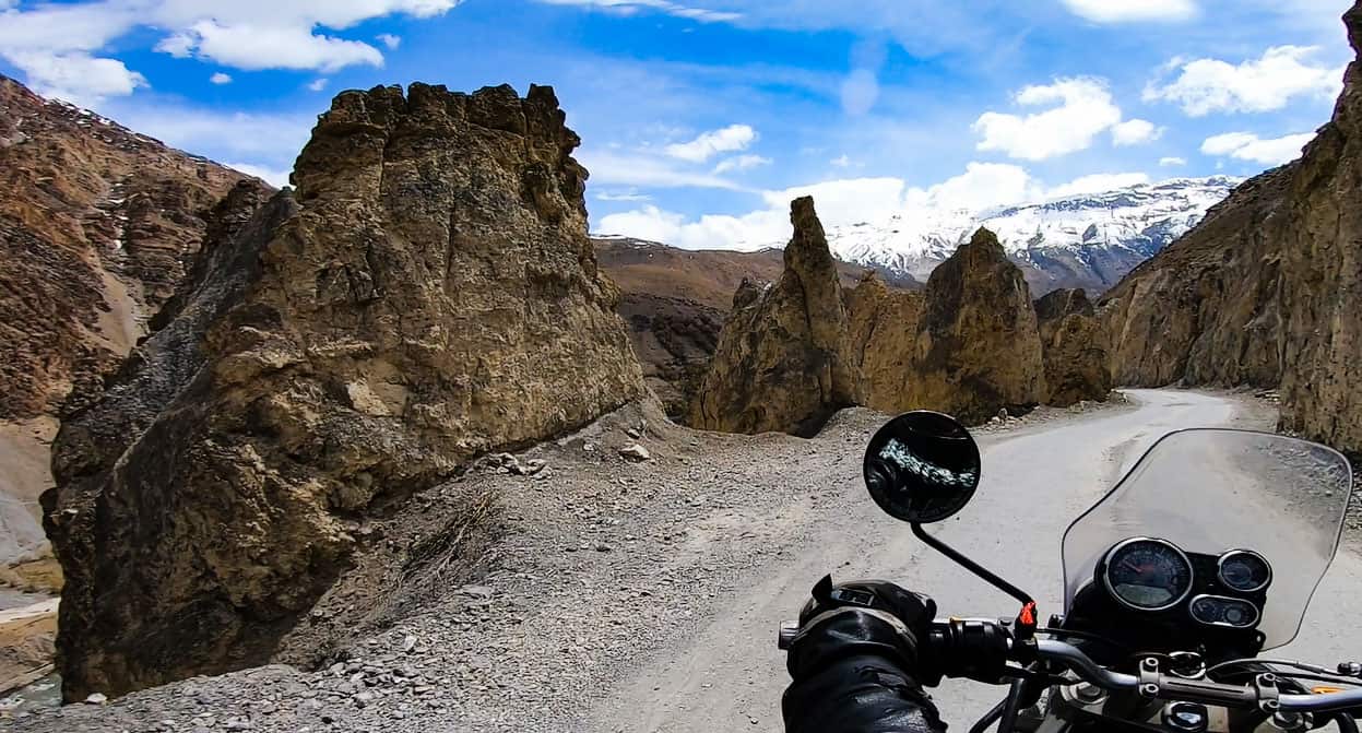 this is the spiti valley bike going to kaza